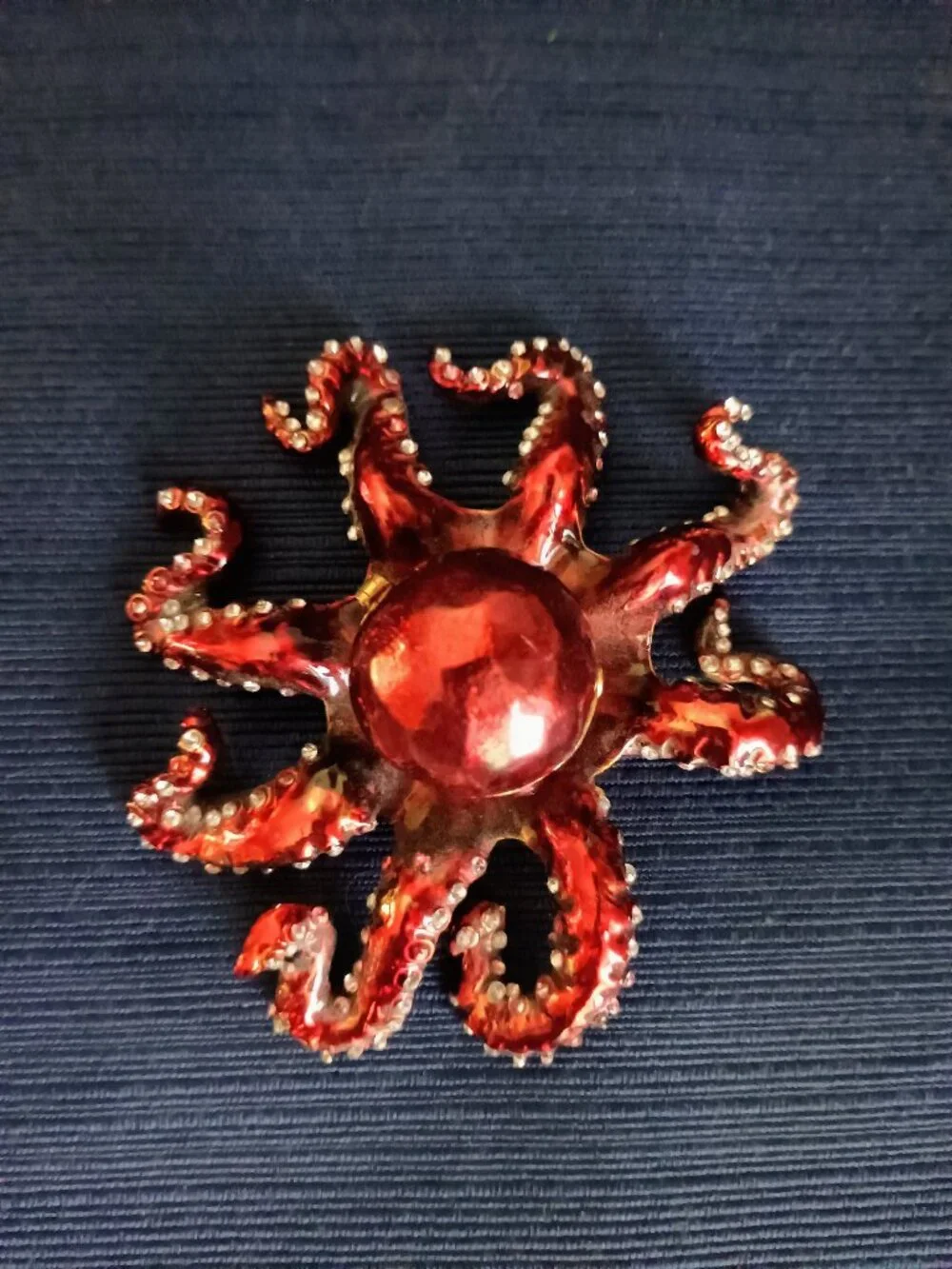Octopus Jeweled Enameled Trinket Box